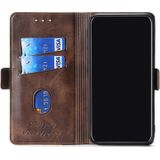 For Huawei Mate 20 Pro Retro Texture Contrast Color Side Buckle Horizontal Flip Leather Case with Holder & Card Slots & Wallet(Brown)