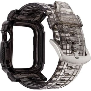 Voor Apple Watch Series 3 & 2 & 1 38mm Gradiënt TPU Geïntegreerde Case Riem (zwart door. - Zilveren sluiting)