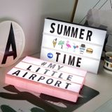 Alphabet Handmade Puzzle Light Box Decoration Night Light Home Decoration with Black and White Card(Pink box pink strip)