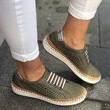 Dames sneakers ademende flats schoenen  maat: 42 (zwart)