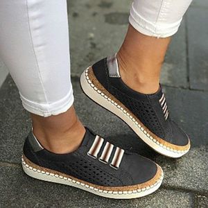 Dames sneakers ademende flats schoenen  maat: 42 (zwart)