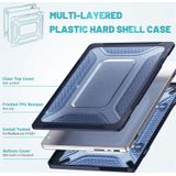 Voor MacBook Pro 14.2 A2442 ENKAY Hat-Prince 3 in 1 Beschermende Beugel Case Cover Hard Shell met TPU Keyboard Film/Anti-stof Pluggen  Versie: EU (Blauw)
