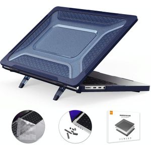 Voor MacBook Pro 14.2 A2442 ENKAY Hat-Prince 3 in 1 Beschermende Beugel Case Cover Hard Shell met TPU Keyboard Film/Anti-stof Pluggen  Versie: EU (Blauw)