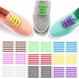 12 stuks/set creatieve Unisex vrouwen mannen atletische Running geen stropdas schoenveters elastische siliconen schoen Lace voor alle sneakers (zwart)