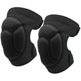 2 Pairs HX-0211 Anti-Collision Sponge Knee Pads Volleyball Football Dance Roller Skating Protective Gear  Specification: L (Black)