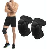 2 Pairs HX-0211 Anti-Collision Sponge Knee Pads Volleyball Football Dance Roller Skating Protective Gear  Specification: L (Black)