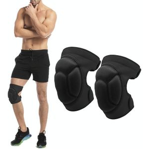 2 Pairs HX-0211 Anti-Collision Sponge Knee Pads Volleyball Football Dance Roller Skating Protective Gear  Specification: L (Black)