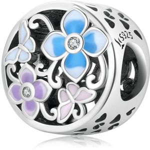 S925 Sterling zilveren bloem vlinder kralen DIY armband ketting accessoires