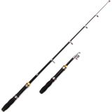 37cm Portable Telescopic Sea Fishing Rod Mini Fishing Pole  Extended Length : 2.3m  Black Tube-type Reel Seat