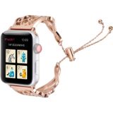 LOVE Shaped Bracelet Stainless Steel Watchband for Apple Watch Series 3 & 2 & 1 42mm (Rose Gold)
