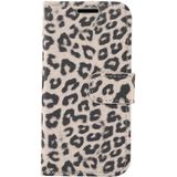 For iPhone 12 Leopard Print Pattern Horizontal Flip Leather Case with Card Slot and Holder(Gray)