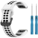 Voor Garmin Fenix 7S/6S/5S Tweekleurige siliconen horlogeband (wit zwart)