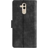 For Huawei Mate 20 Lite Skin Feel Crocodile Texture Magnetic Clasp Horizontal Flip PU Leather Case with Holder & Card Slots & Wallet(Black)