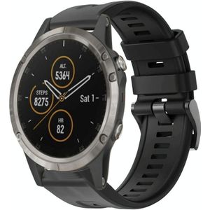 Voor Garmin Fenix 5 metalen gesp effen kleur siliconen horlogeband