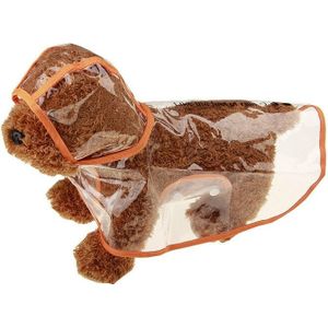 Waterdichte transparante regenjas kleding voor huisdier hond  maat: S (Orange)