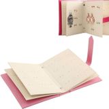 Book Shape Creative Portable Ear Stud Earrings Display Rack Jewelry Storage Box (Pink)