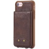 For iPhone 6 Vertical Flip Shockproof Leather Protective Case with Short Rope  Support Card Slots & Bracket & Photo Holder & Wallet Function(Coffee)