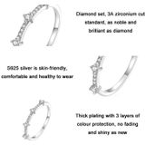 BSR302 sterling zilver S925 witgoud vergulde geometrische klauw set zirkonia ring (nr. 7)