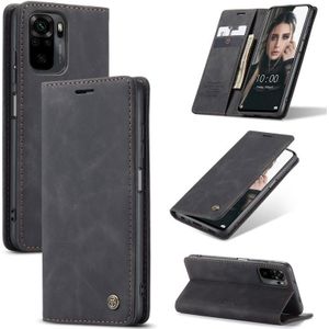 For Xiaomi Redmi Note 10 / Note 10s CaseMe 013 Multifunctional Horizontal Flip Leather Case with Holder & Card Slot & Wallet(Black)