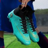 Outdoor High-Top anti-slip Soccer cleats training sneakers voor mannen  grootte: 40 (2039 blauwe lange nagel)