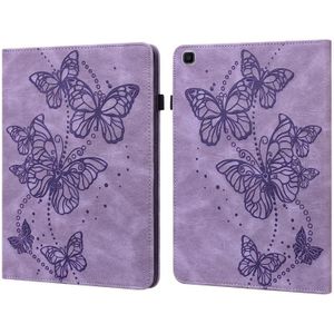 Voor Samsung Galaxy Tab A 8.0  T290 Reliëf Butterfly Pattern Horizontal Flip Leren Tablet Case (Purple)