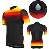 WEST BIKING YP0206164 Summer Polyester Breathable Quick-drying Round Shoulder Short Sleeve Cycling Jersey for Men (Color:Orange and Black Size:XXXL)