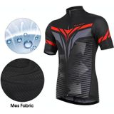 WEST BIKING YP0206164 Summer Polyester Breathable Quick-drying Round Shoulder Short Sleeve Cycling Jersey for Men (Color:Orange and Black Size:XXXL)