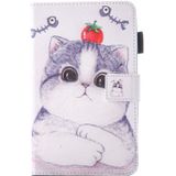 For Galaxy Tab E 9.6 / T560 Lovely Cartoon Tomato Cat Pattern Horizontal Flip Leather Case with Holder & Card Slots & Pen Slot