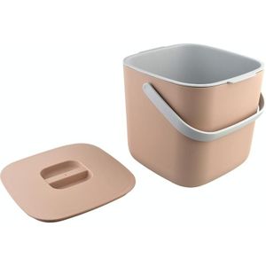 Household Creative Kitchen Trash Can With Cover Simple Fashion Classification Garbage Bin Residue Filter Bin(Khaki)