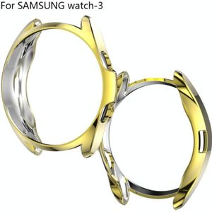 For Samsung Galaxy Watch 3 45mm Electroplating Hollow Half-pack TPU Protective Case(Golden)