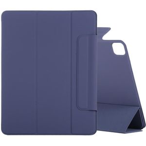 Horizontal Flip Ultra-thin Fixed Buckle Magnetic PU Leather Case With Three-folding Holder & Sleep / Wake-up Function For iPad Pro 11 inch (2020) / Pro 11 2018 / Air 2020 10.9(Dark Blue)