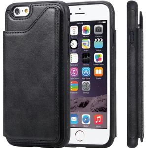 For iPhone 6 Shockproof Calf Texture Protective Case with Holder & Card Slots & Frame(Black)