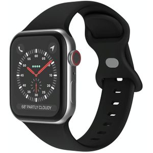 Butterfly Buckle Silicone Watch Band  maat: S voor Apple Watch Series 7 41 mm / 6 & SE & 5 & 4 40mm / 3 & 2 & 1 38 mm
