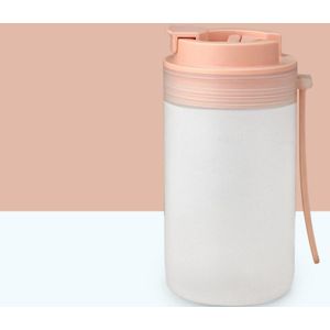 2 PCS Household Children Breakfast Cup Portable Large Capacity Water Cup With Scale(Coral Pink)