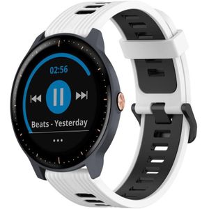 Voor Garmin vivoactive 3 muziek 20 mm verticaal patroon tweekleurige siliconen horlogeband (wit+zwart)