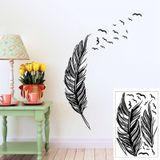 PVC Feather Creative Home Bedroom Sofa Background Wall Sticker(Left)