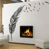 PVC Feather Creative Home Bedroom Sofa Background Wall Sticker(Left)