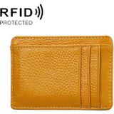 KB37 Antimagnetic RFID Litchi Texture Leather Card Holder Wallet Billfold for Men and Women (Yellow)