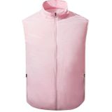 Refrigeration Heatstroke Prevention Outdoor Ice Cool Vest Overalls with Fan  Size:M(Pink)