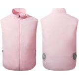 Refrigeration Heatstroke Prevention Outdoor Ice Cool Vest Overalls with Fan  Size:M(Pink)