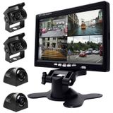 K0164 7 inch HD Car 18 IR Night Vision Rear View Backup Four Cameras Rearview Monitor