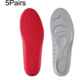 5 Pairs 081 Soft Breathable Shockproof Massage Sports Full Insole Shoe-pad  Size:S (230-250mm)(Grey)