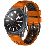 For Xiaomi Haylou RS4 LS12 22mm Two-Color Breathable Silicone Watch Band(Orange+Black)