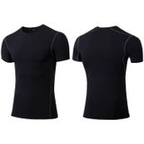 Stretch Quick Dry Tight T-shirt Training Bodysuit (Kleur: Zwart Formaat:XXL)