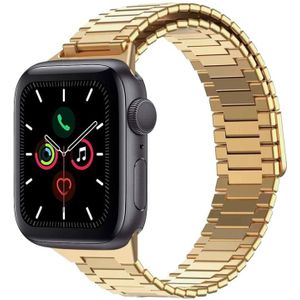 Voor Apple Watch Series 5 44 mm bamboe magnetische roestvrijstalen metalen horlogeband