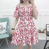 Women Strapless Short-sleeved Forest Dress (Color:1 Size:M)