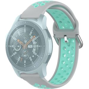 For Samsung Galaxy Watch 46mm / Gear S3 Universal Sports Two-tone Silicone Replacement Wrist Strap(Grey Green)
