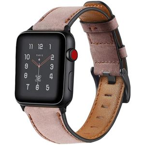 Vintage Oil Wax Cowhide Watch Band For Apple Watch Series 6&SE&5&4 40mm / 3&2&1 38mm(Pink)