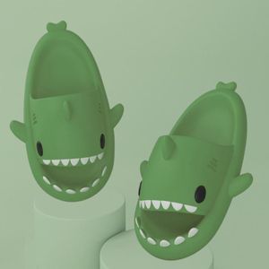 Shark Summer Couple Slippers Room EVA Cute Cartoon Sandals  Size: 40/41(Dark Green)
