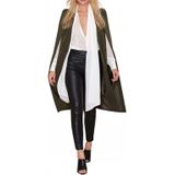 Women Casual Cape Unbuttoned Shawl Coat(Color:Army Green Size:XXL)